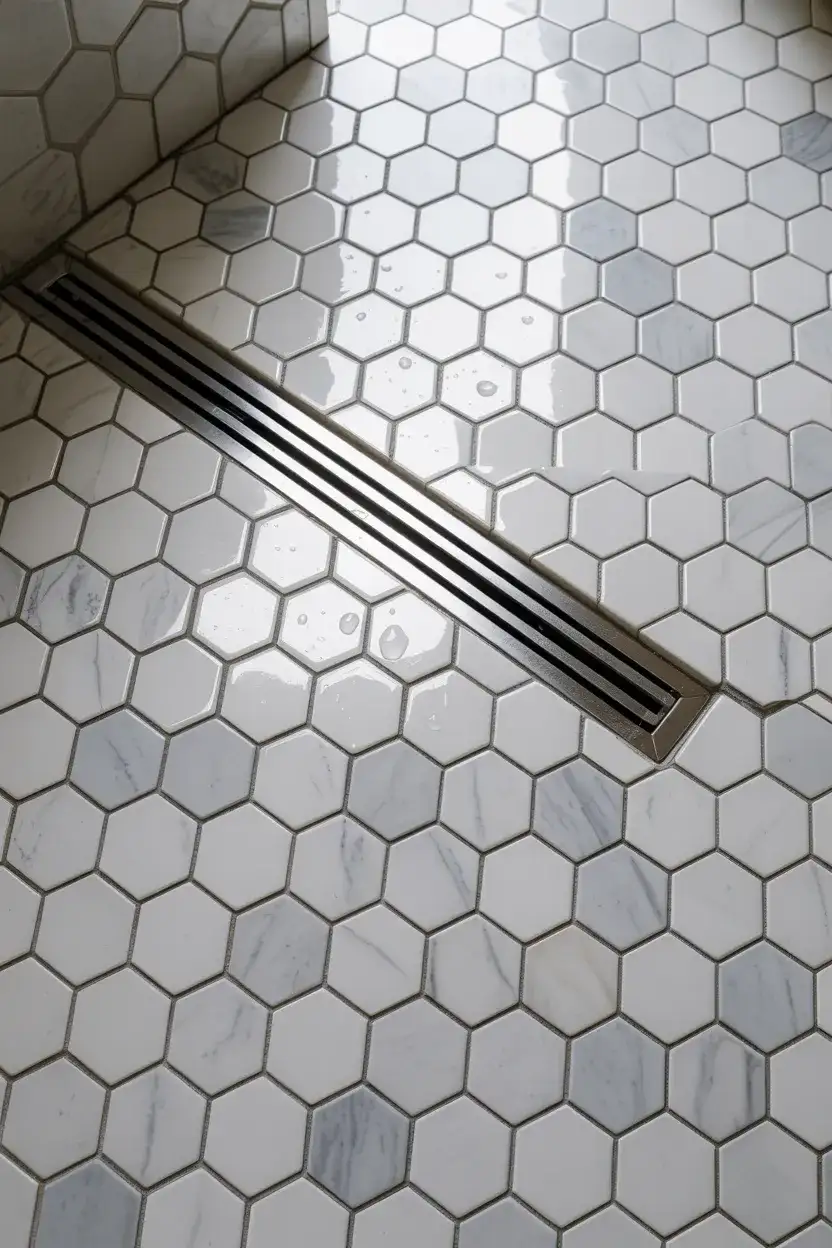 Hexagon Marble Floor Mosaic 2