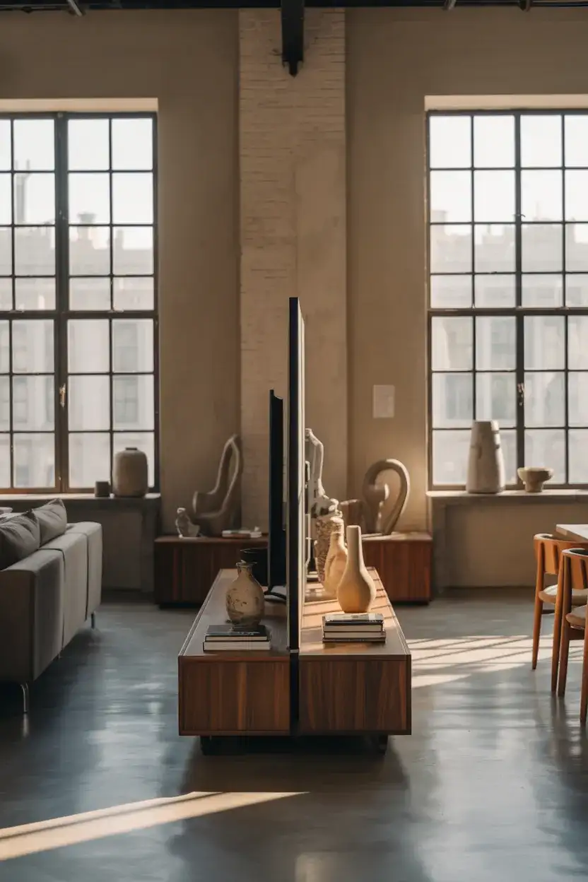 Large Console as a Room Divider in Open Plans 2