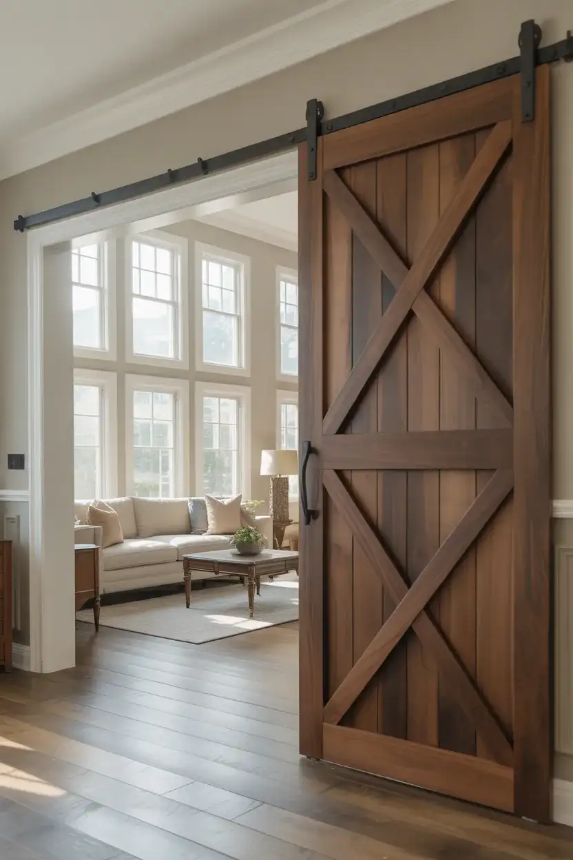 Large Statement Barn Door for High-Ceiling Spaces 2