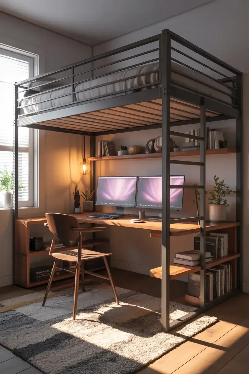 Loft Bed with Desk for a Home Office Setup 1