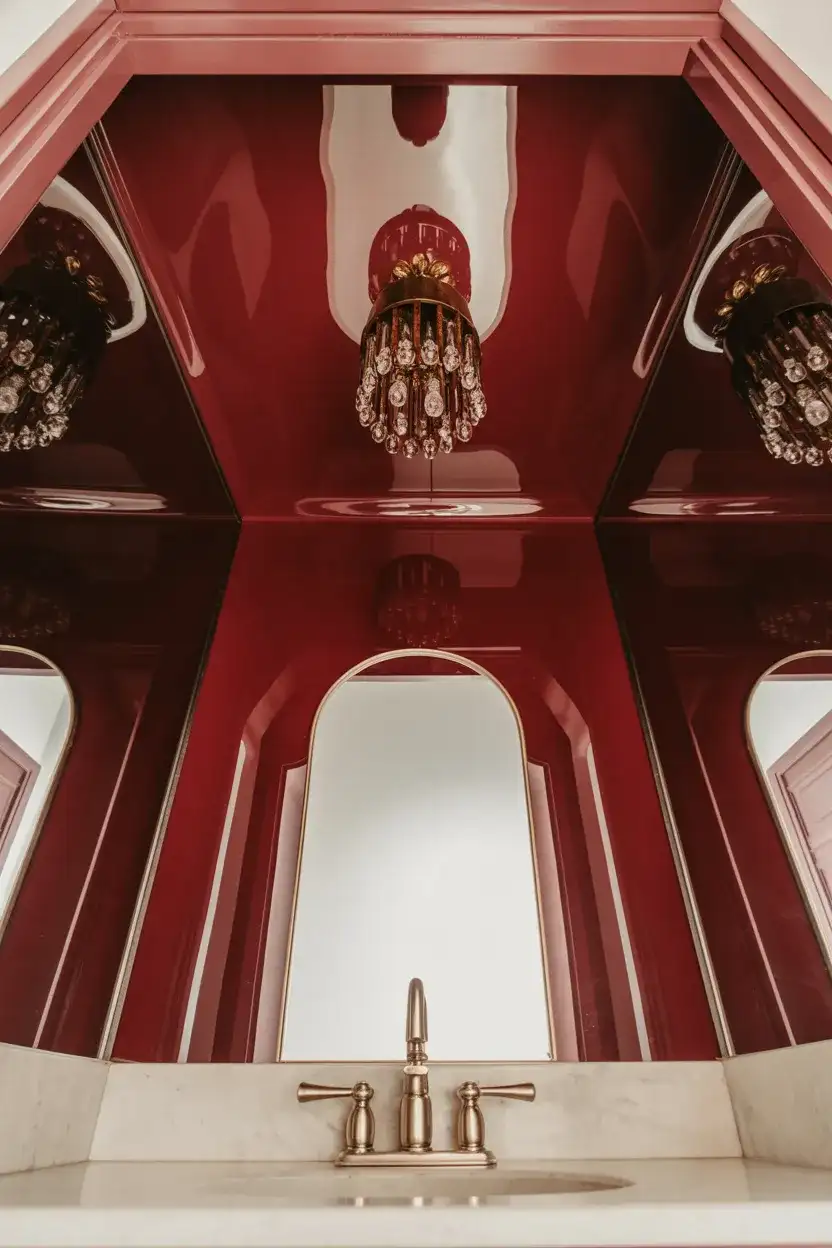Luxury Powder Room With Statement Ceiling 1