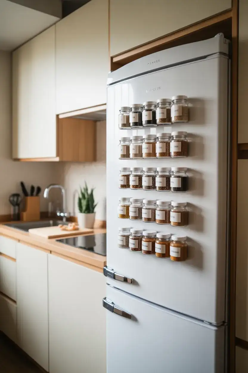 Magnetic Spice Rack on the Fridge 2