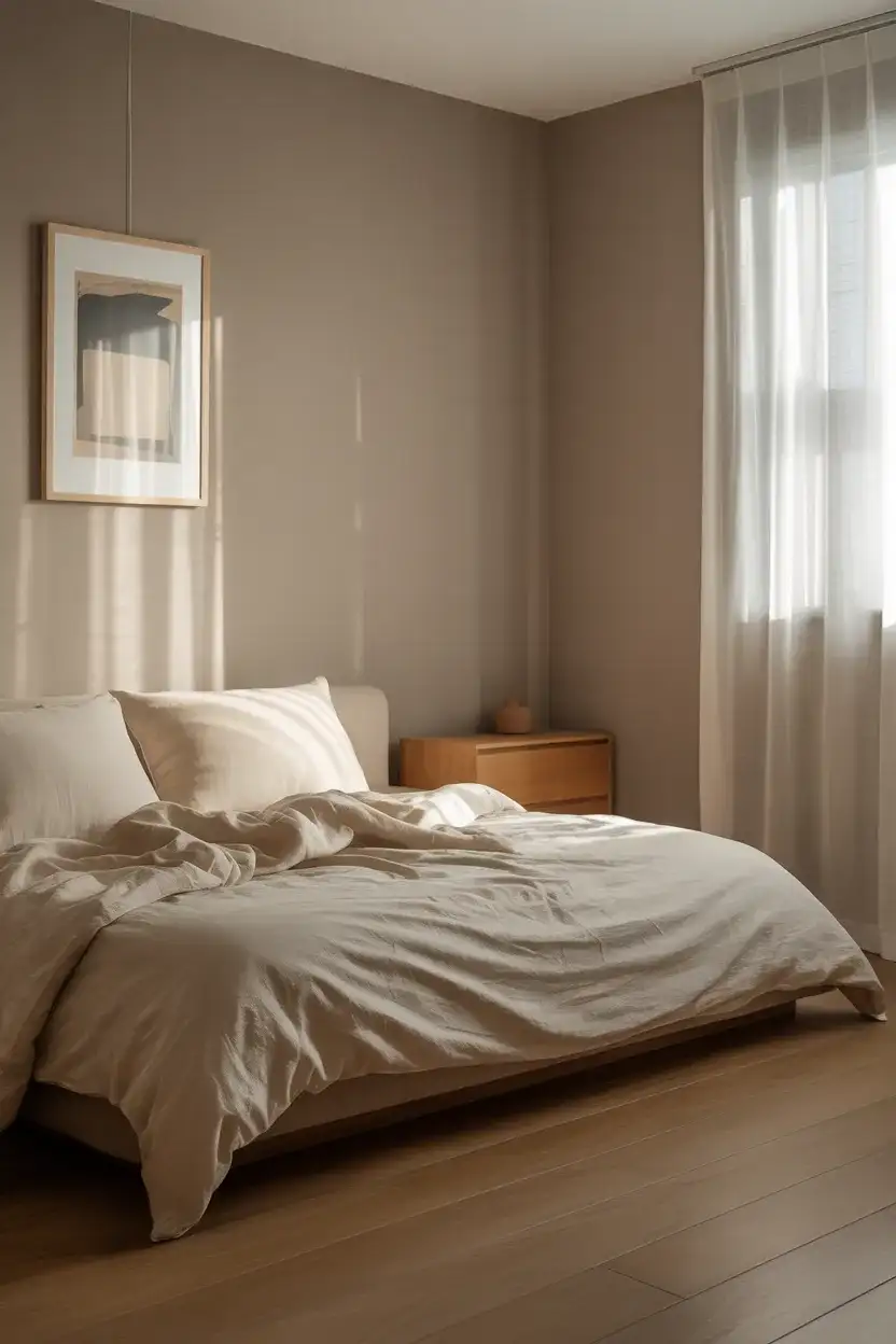 Minimalist Bedroom with Clean Lines and Neutral Tones 1