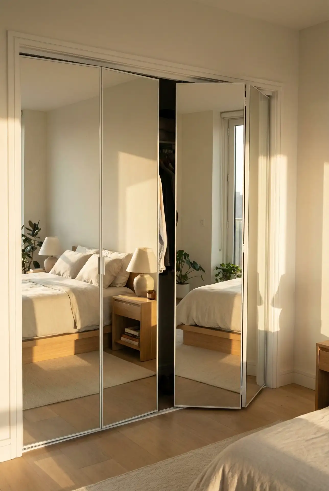 Mirrored Closet Doors to Expand Visual Space 1