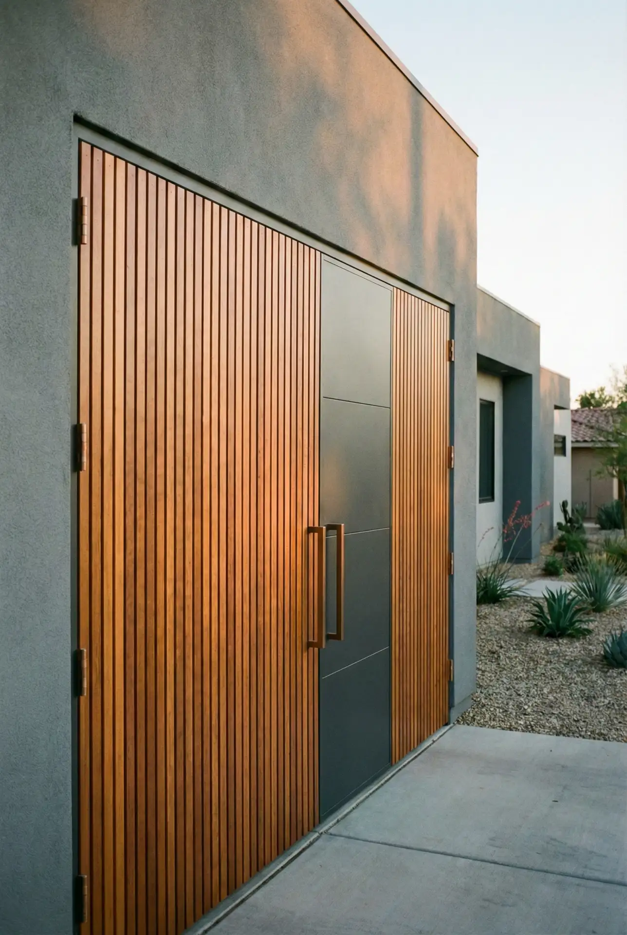 Mixing Materials for a Custom Garage Door Look 2