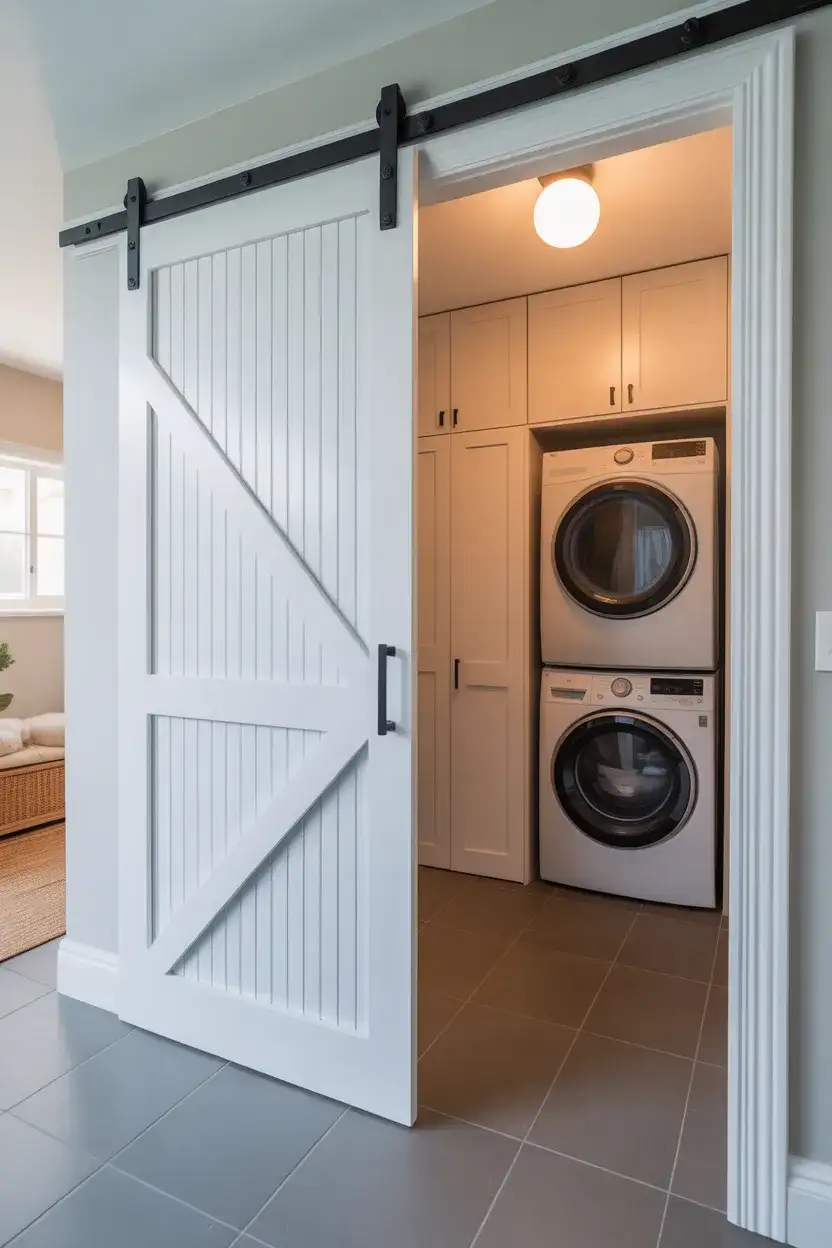Modern Bifold Barn Door for a Laundry Room Makeover 1
