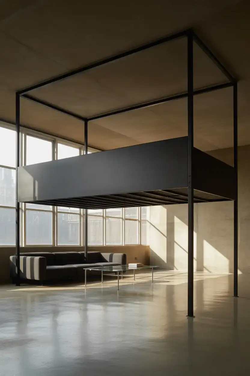 Modern Loft Bed in a Studio Apartment 1