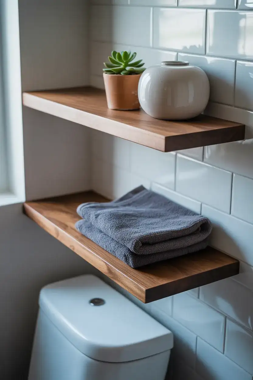 Modern Wall Shelves Above the Toilet 1