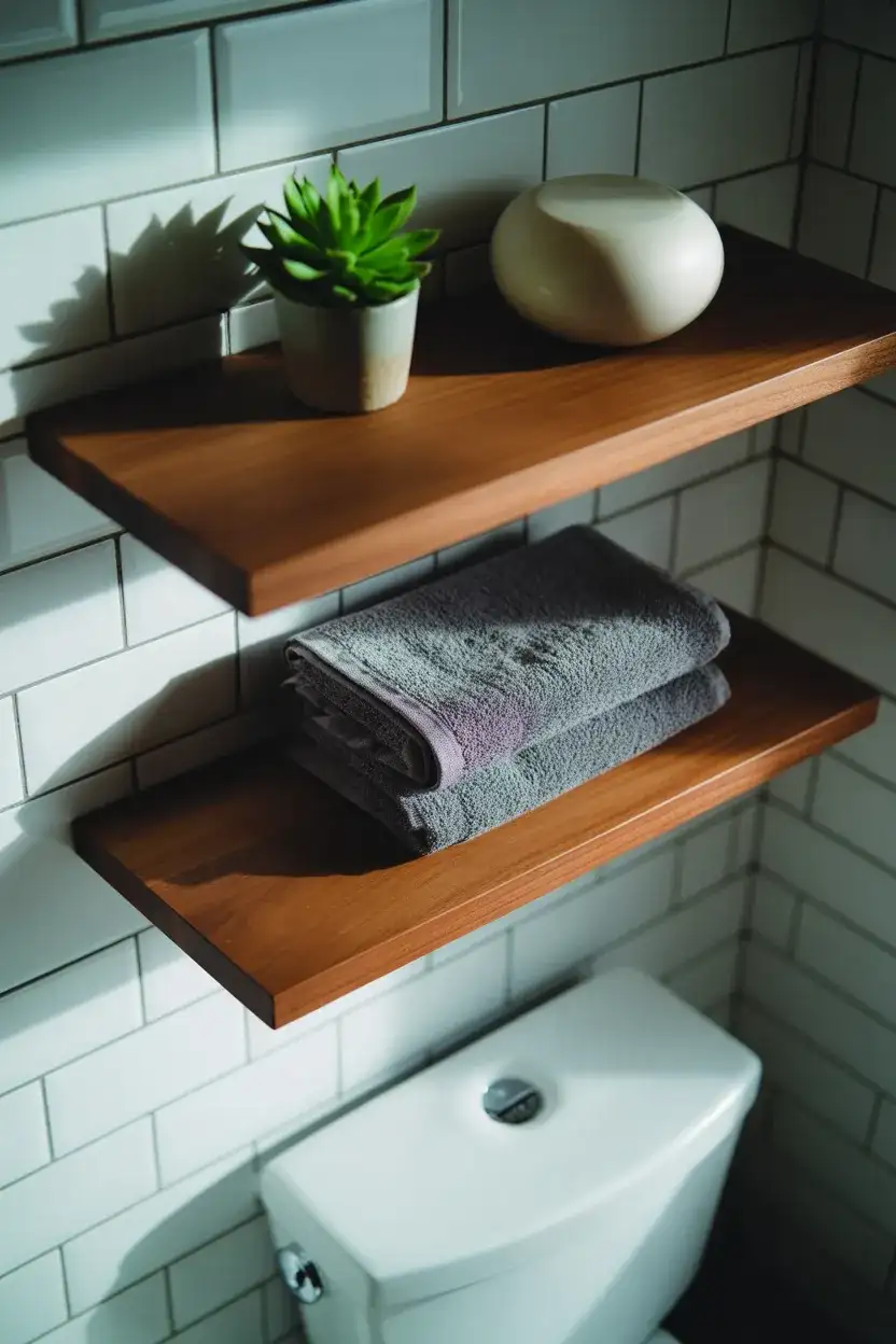 Modern Wall Shelves Above the Toilet 2