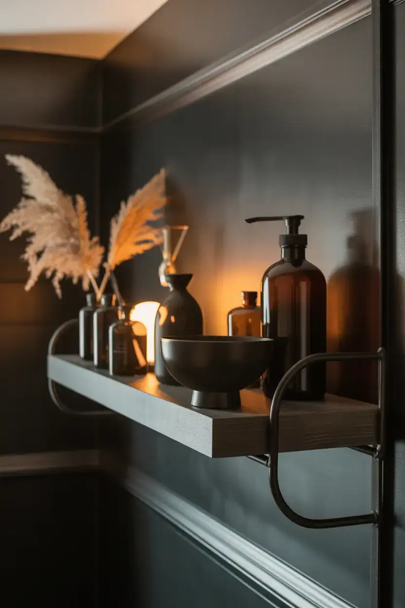 Moody Dark-Toned Shelf Display 1