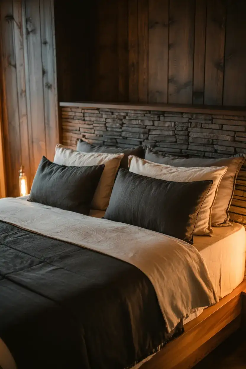 Moody Dark Wood and Stone Walls 2