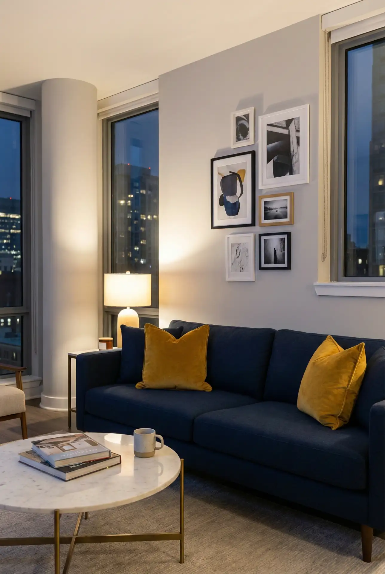 Navy Blue Sofa as a Bold Anchor 2