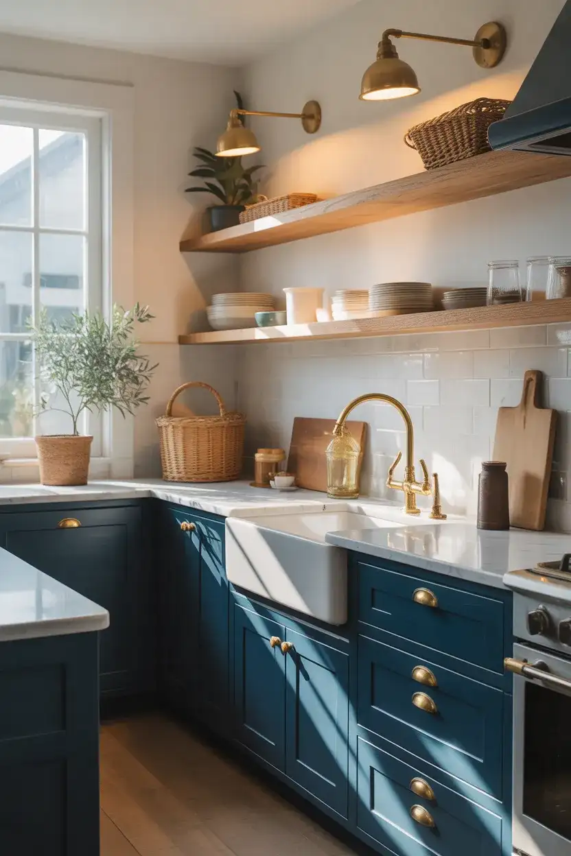 Navy Blue and Brass Coastal Statement 1