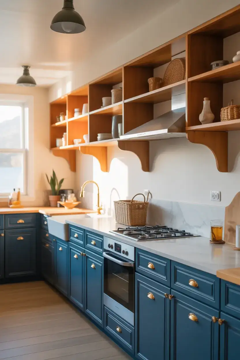 Navy Blue and Brass Coastal Statement 2