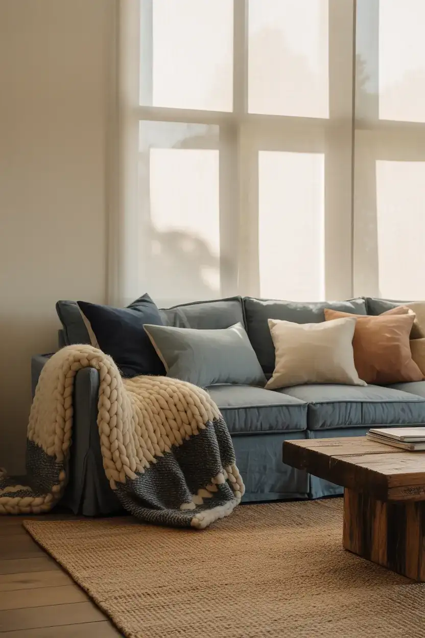 Neutral Blue With Layered Textiles 1