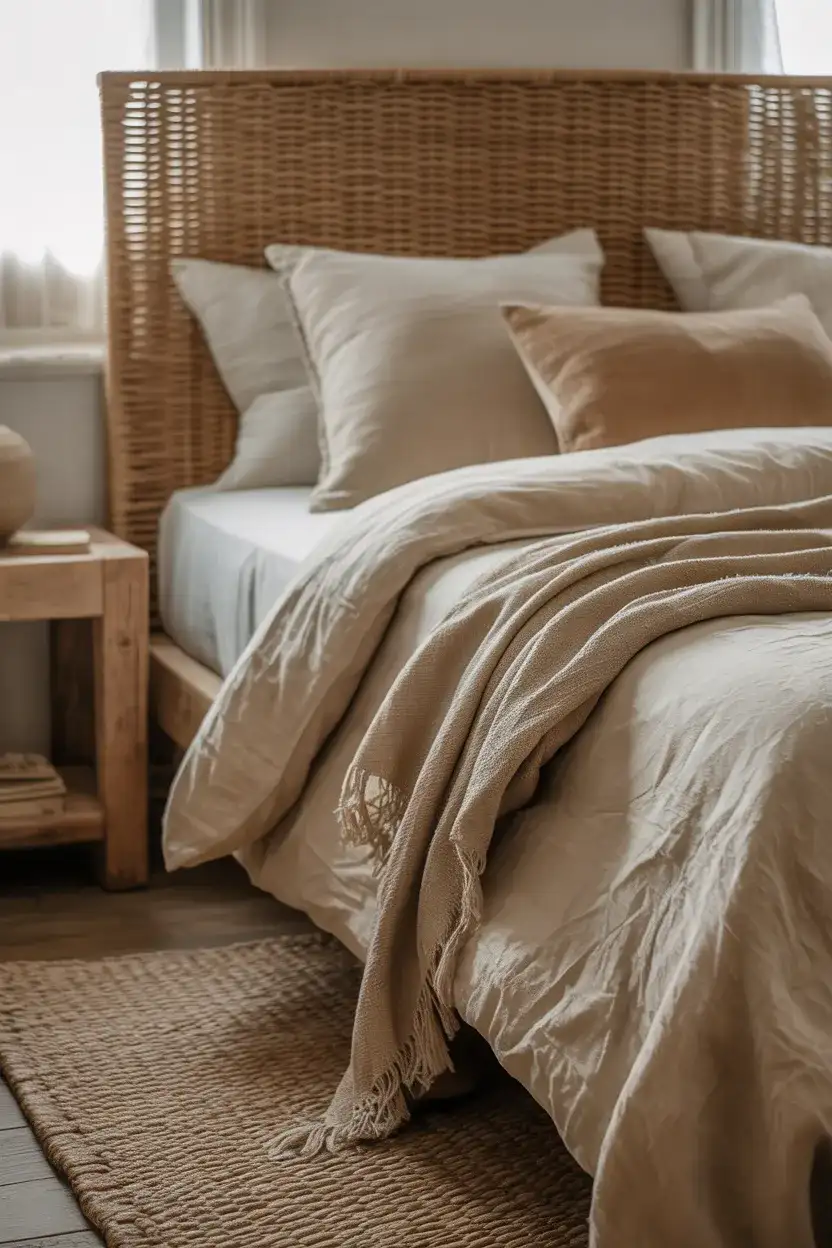Neutral Rustic Bedroom with Layered Textures 2
