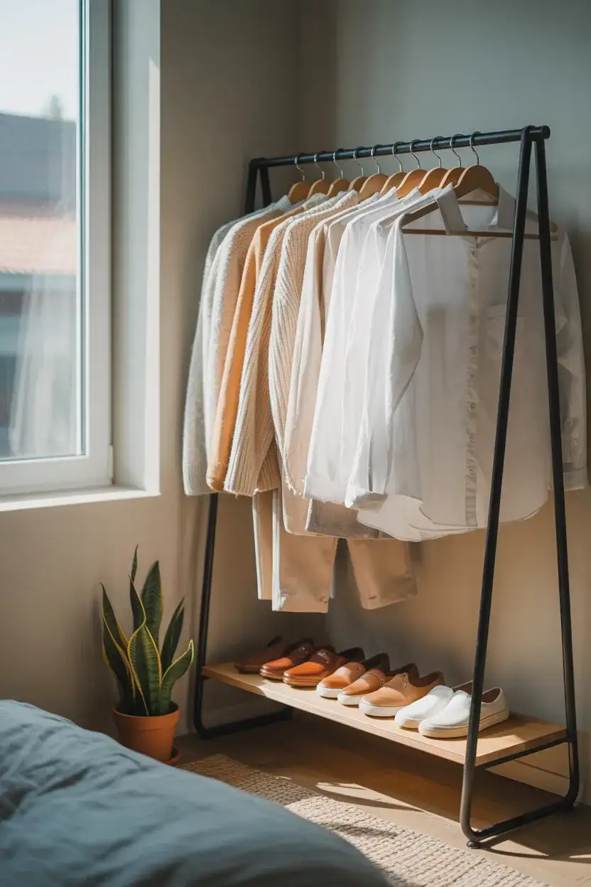 Open Garment Rack as a Closet Alternative 1