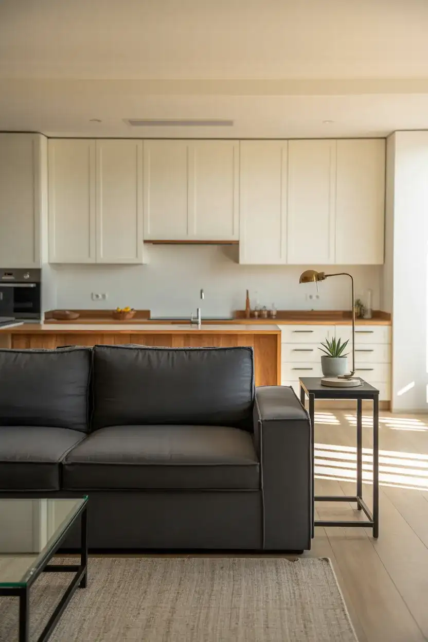 Open Kitchen Living Room With a Couch as a Divider 2