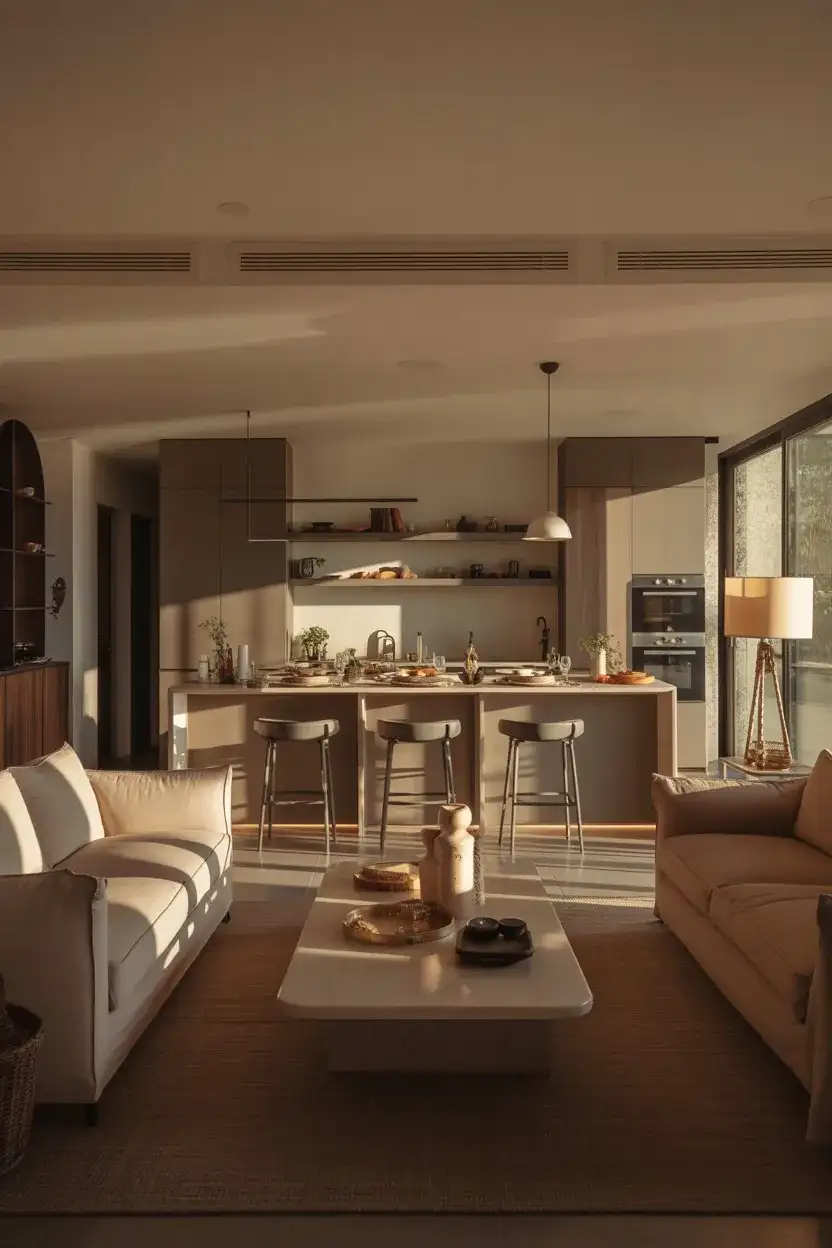 Open Kitchen Living Room to Arrange for Entertaining 1