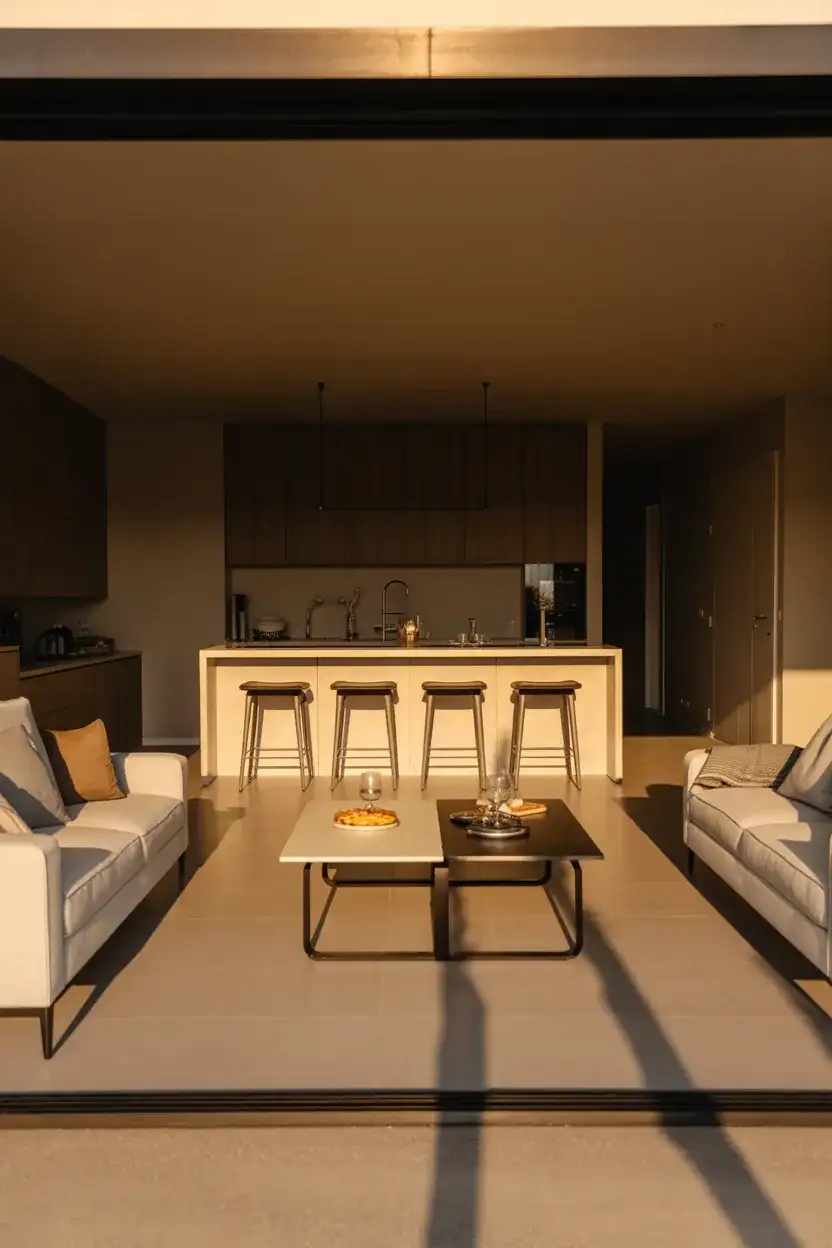 Open Kitchen Living Room to Arrange for Entertaining 2