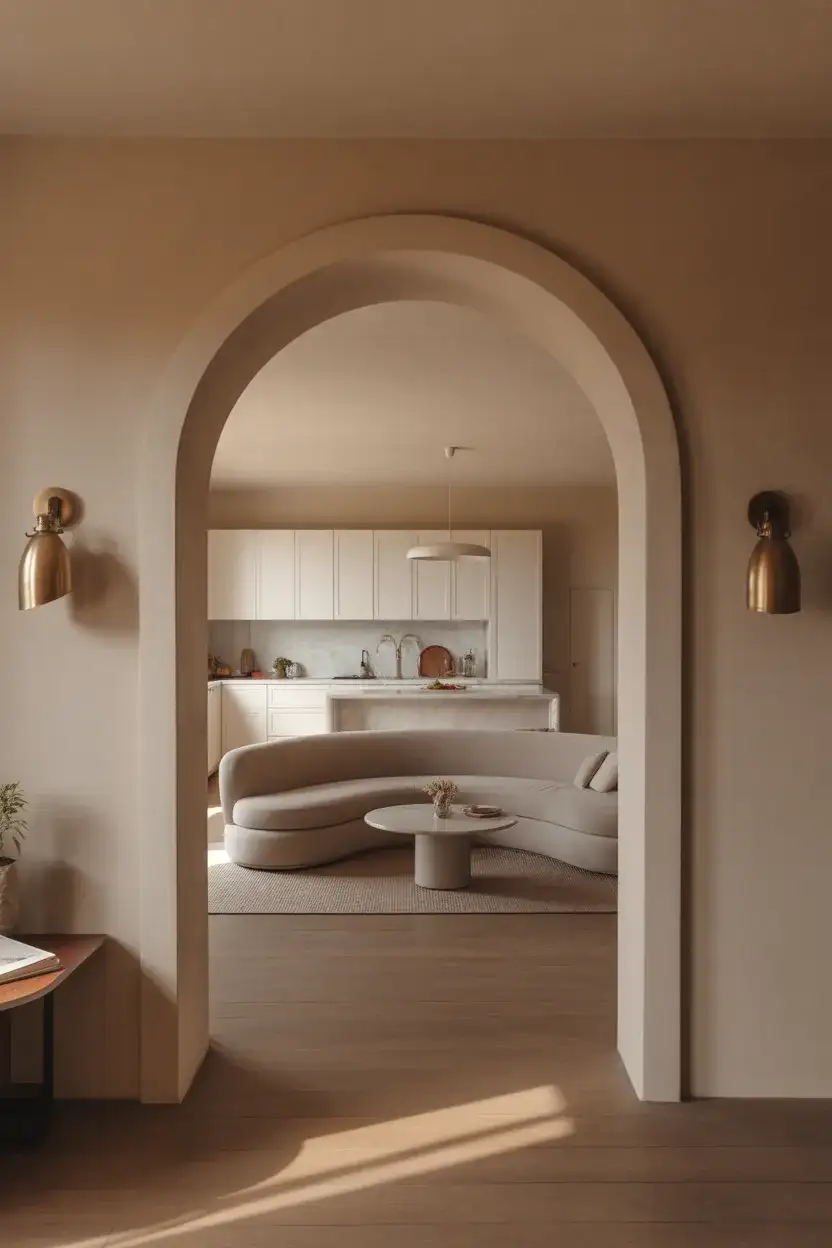 Open Kitchen With Arched Cased Openings 1