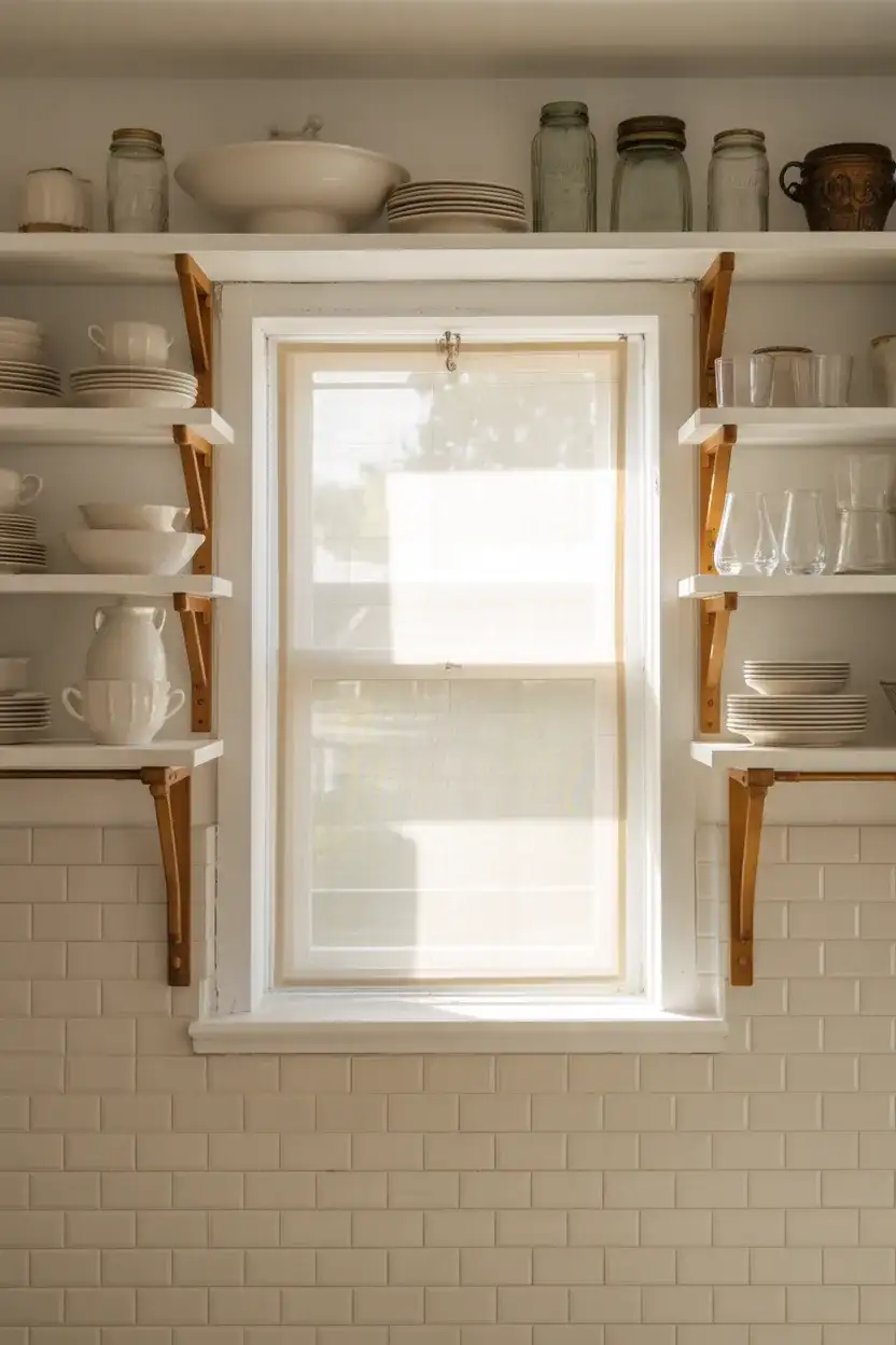 Open Shelving Flanking the Window 1