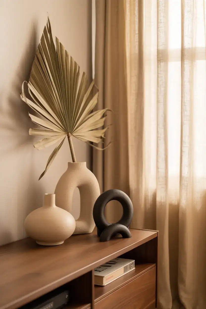 Organic Modern Console With Warm Wood Tones 1