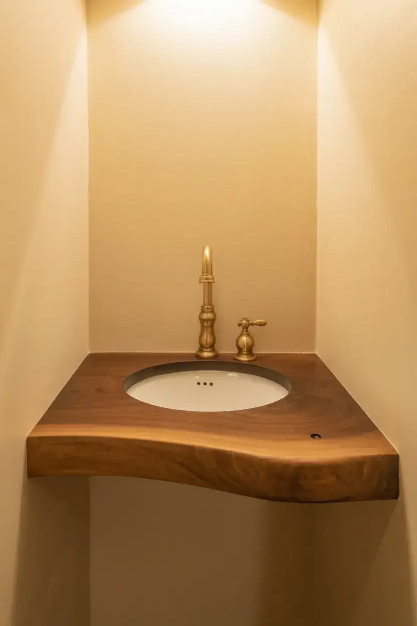 Organic Modern Vanity With Live-Edge Wood 1