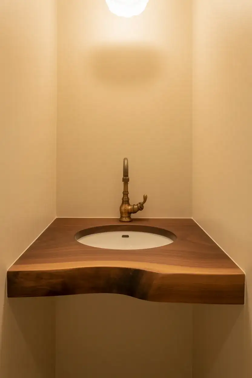 Organic Modern Vanity With Live-Edge Wood 2