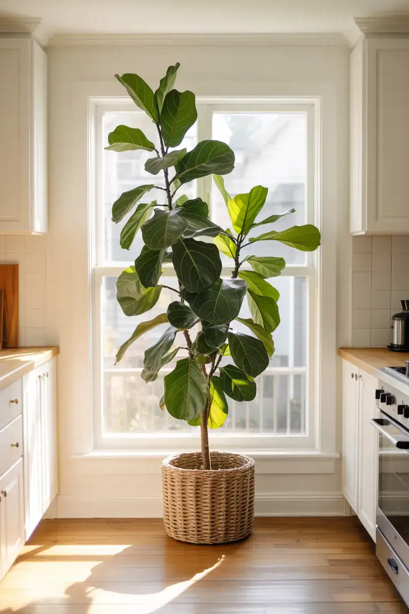 Oversized Potted Fig Tree in Front of Window 1