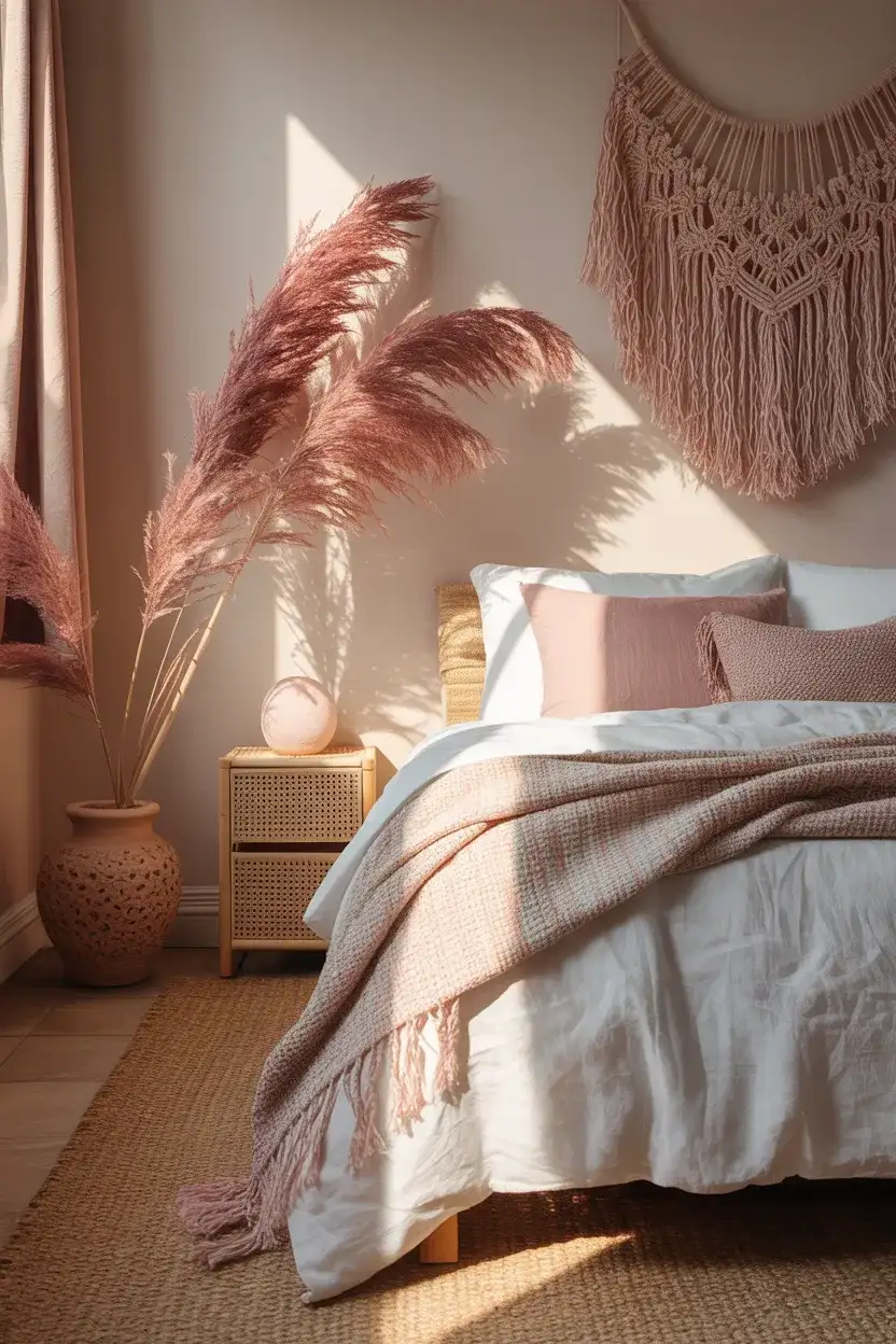 Pink Boho Small Bedroom for a Dreamy Look 1