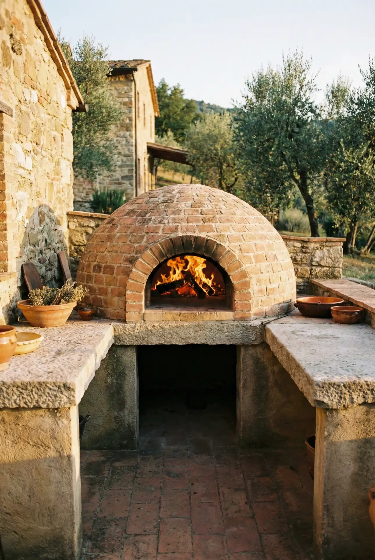 Pizza Oven Centerpiece with Brick Surround 1