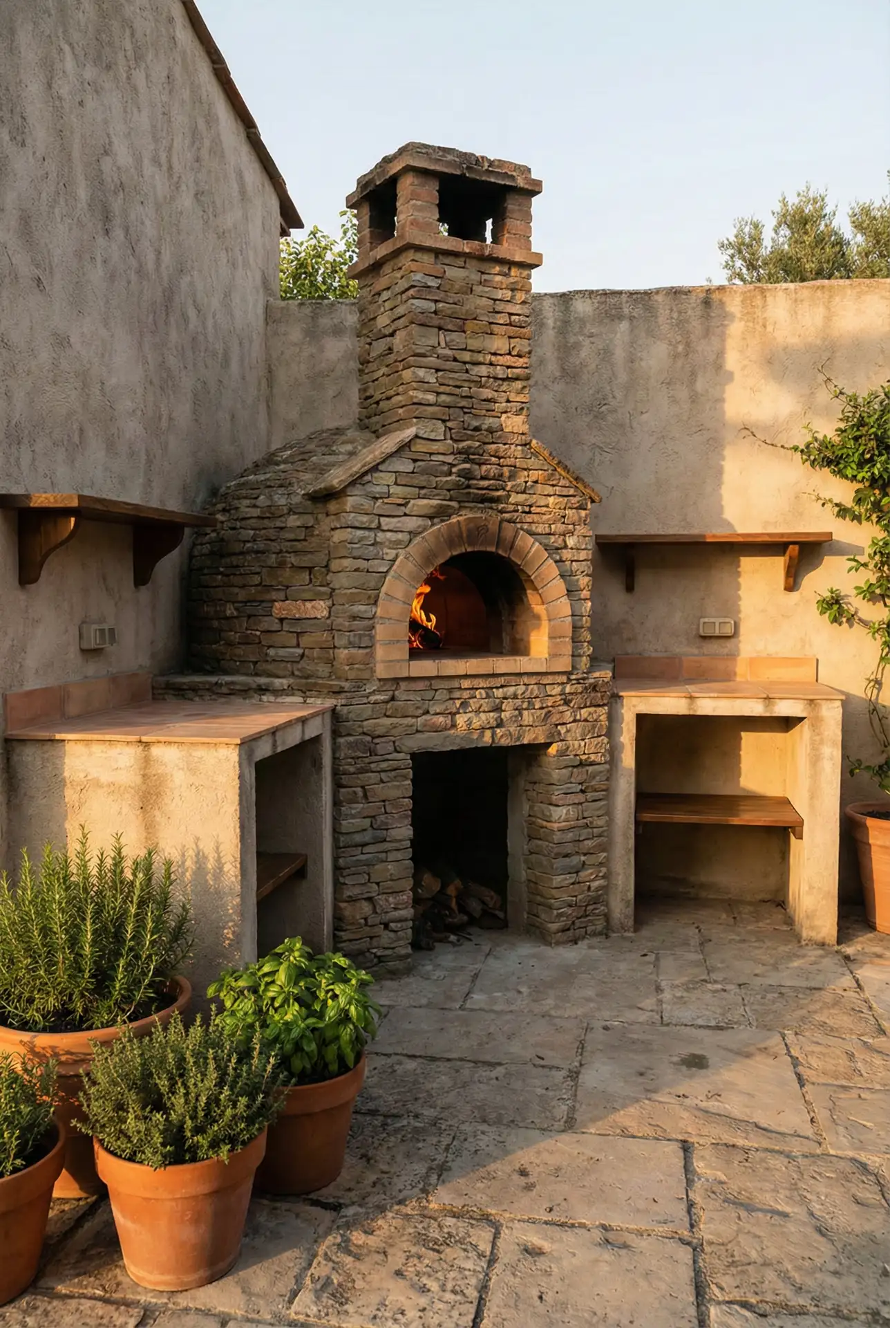 Pizza Oven Centerpiece with Brick Surround 2
