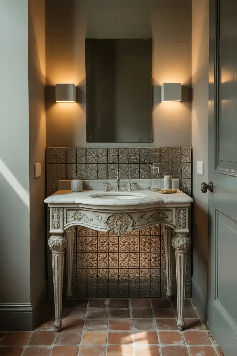 Playful Powder Room With Vintage Finds 1