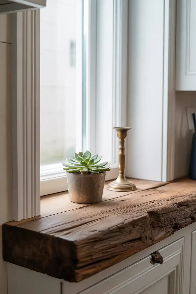 Reclaimed Wood Window Sill Extension 2