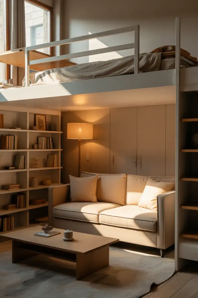 Reverse Loft Bed with Sofa Below 1