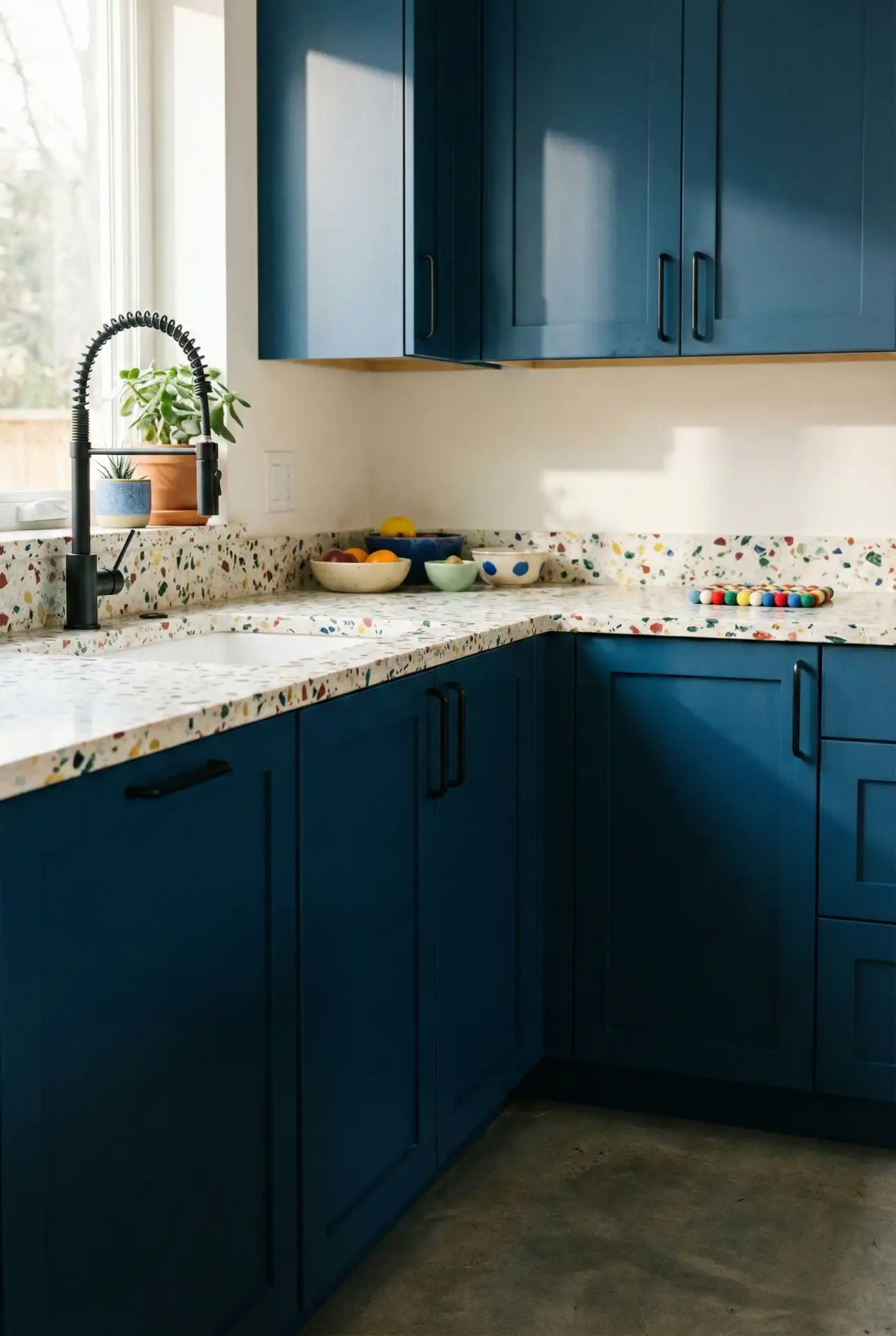 Robin's Egg Blue Cabinets with Chrome Hardware 2