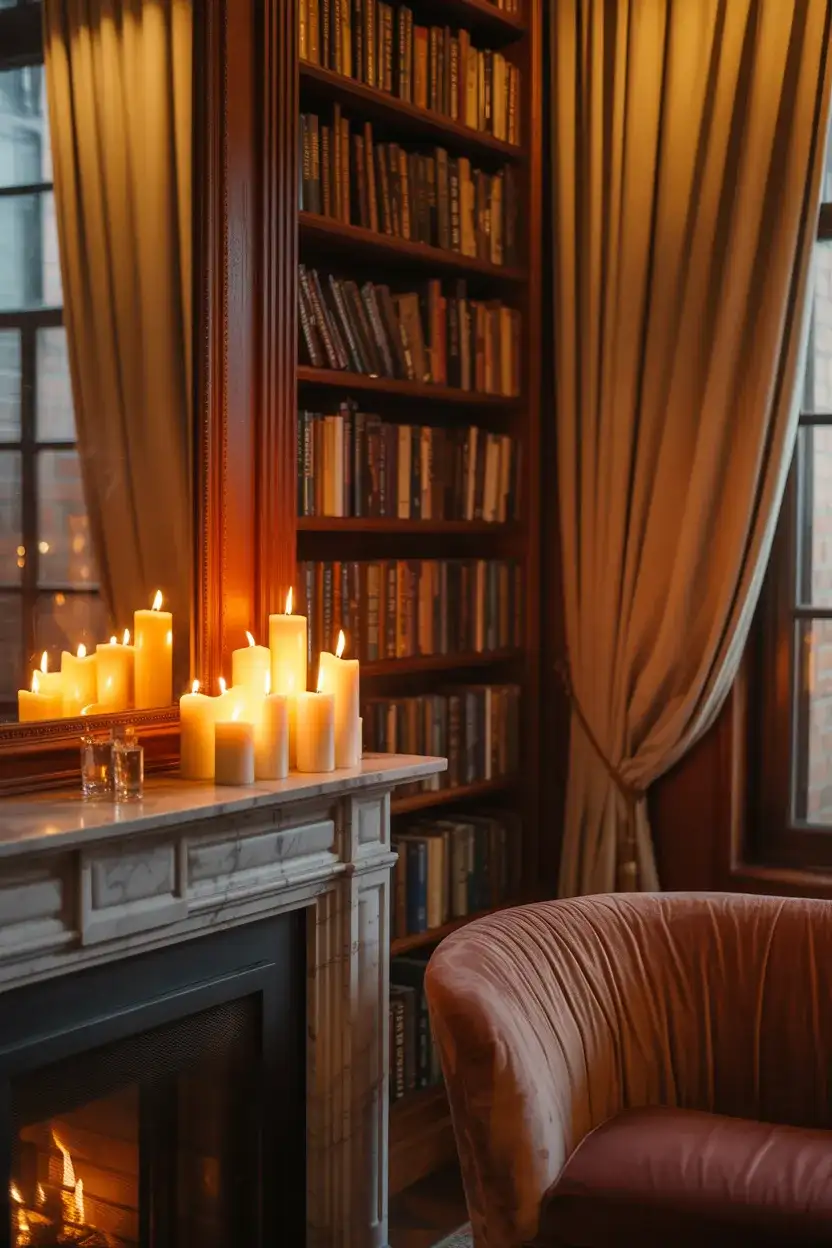 Romantic Candlelit Library 1