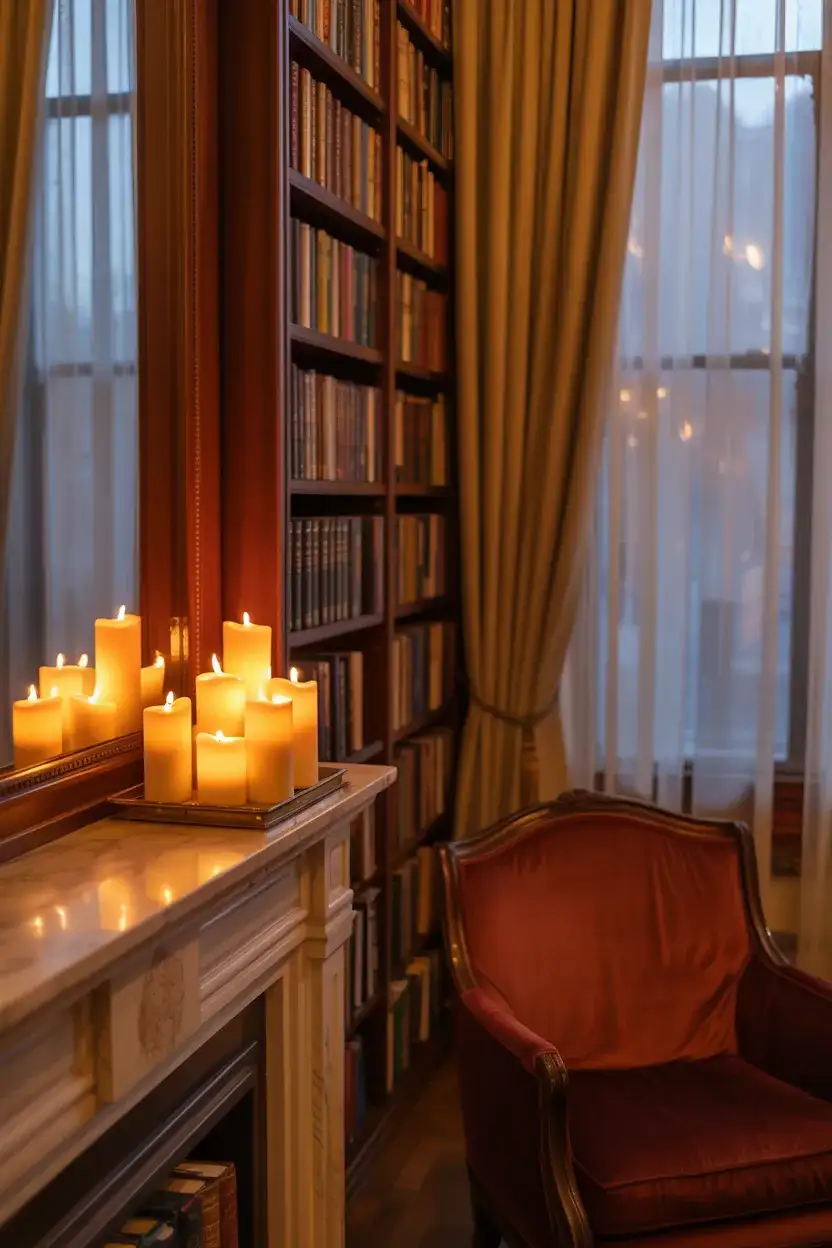 Romantic Candlelit Library 2