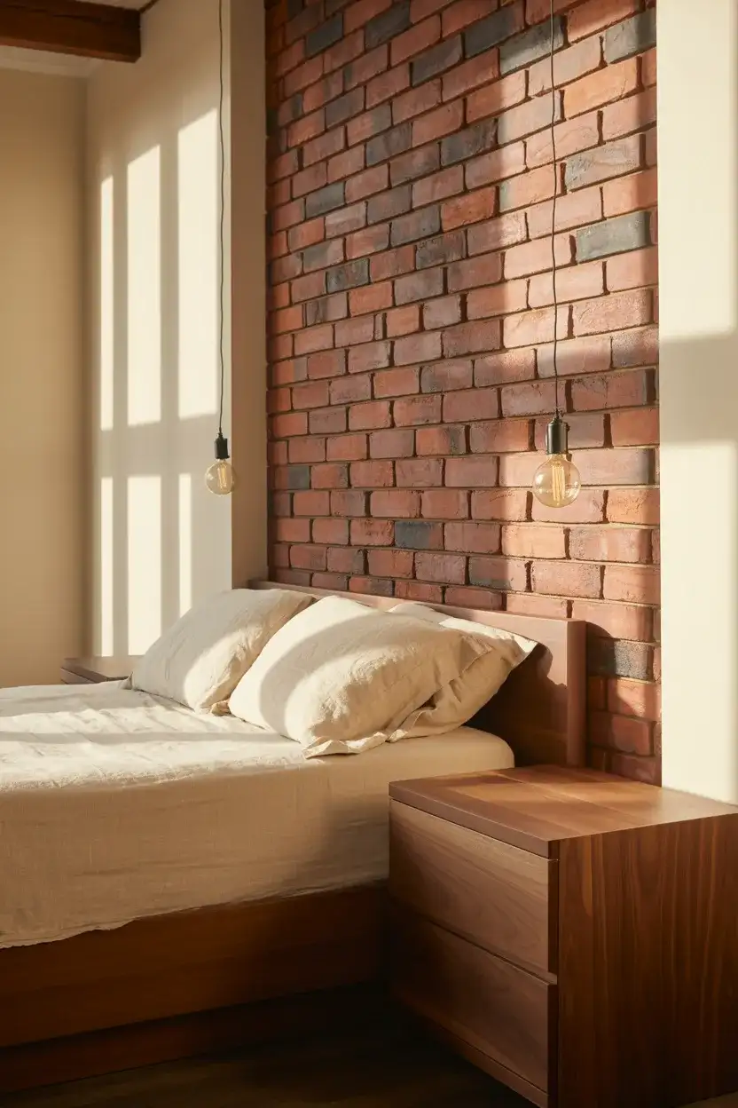 Rustic Bedroom with Exposed Brick Wall 2