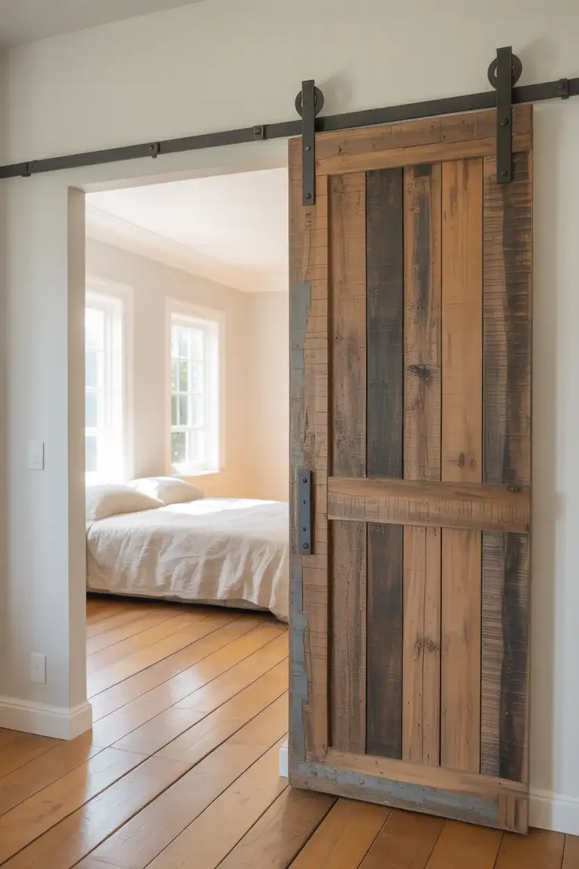 Rustic Bedroom with Sliding Barn Door 1