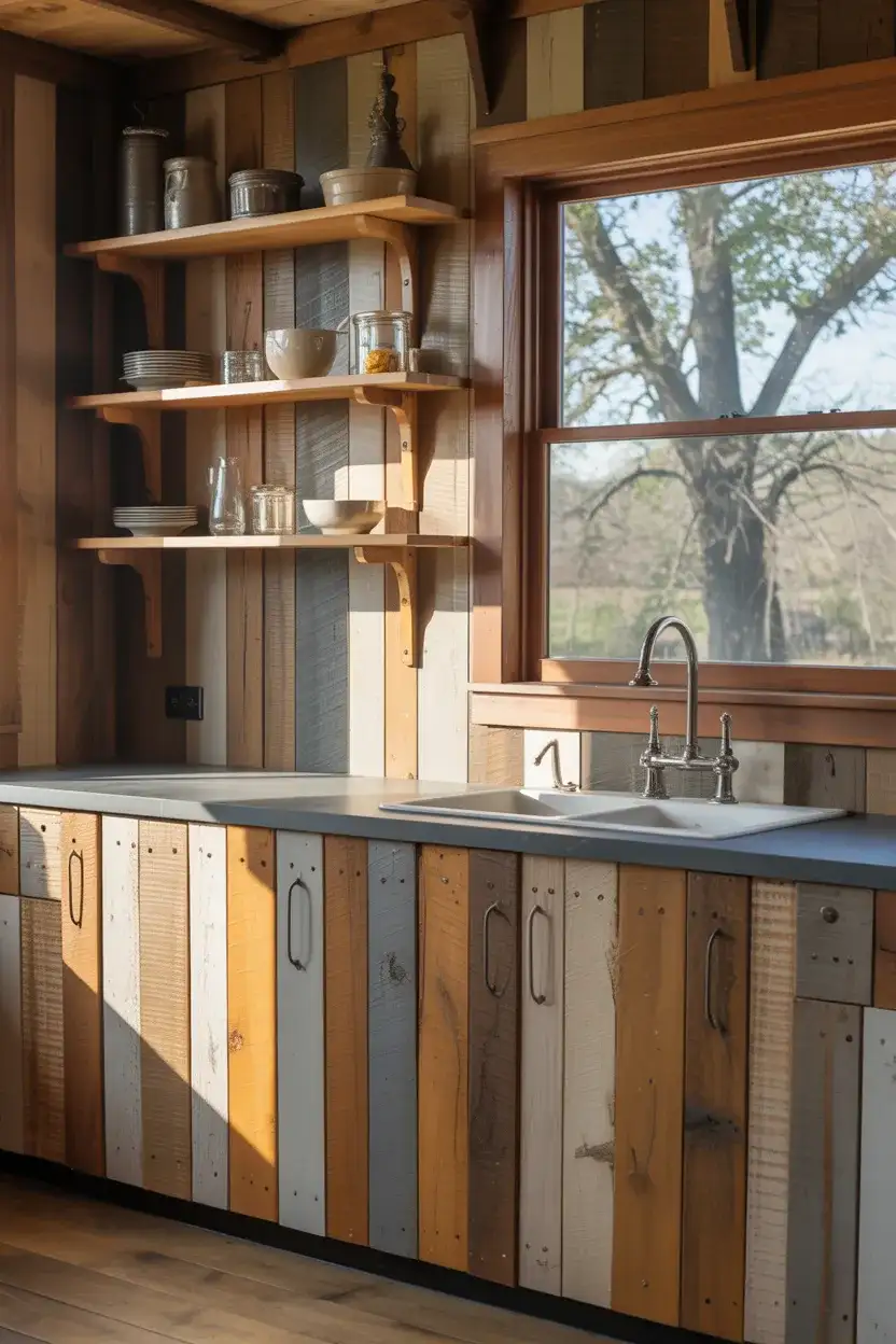 Rustic Reclaimed Wood Cabinets 2