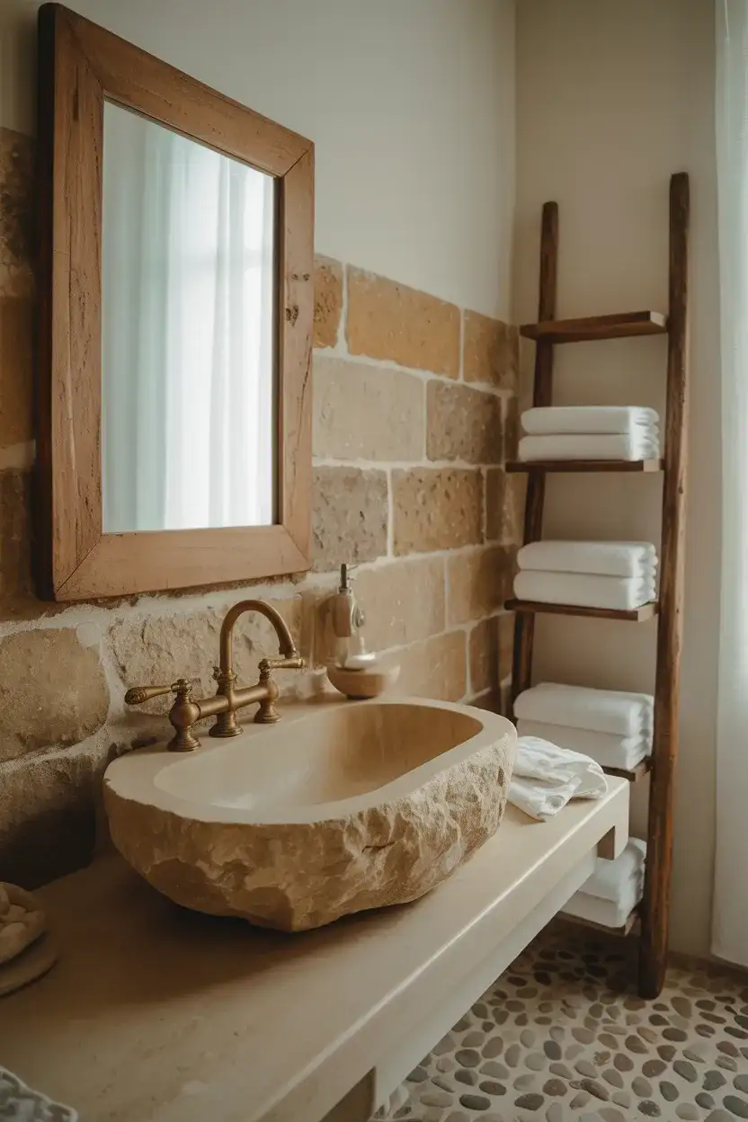 Rustic Stone Bathroom 1