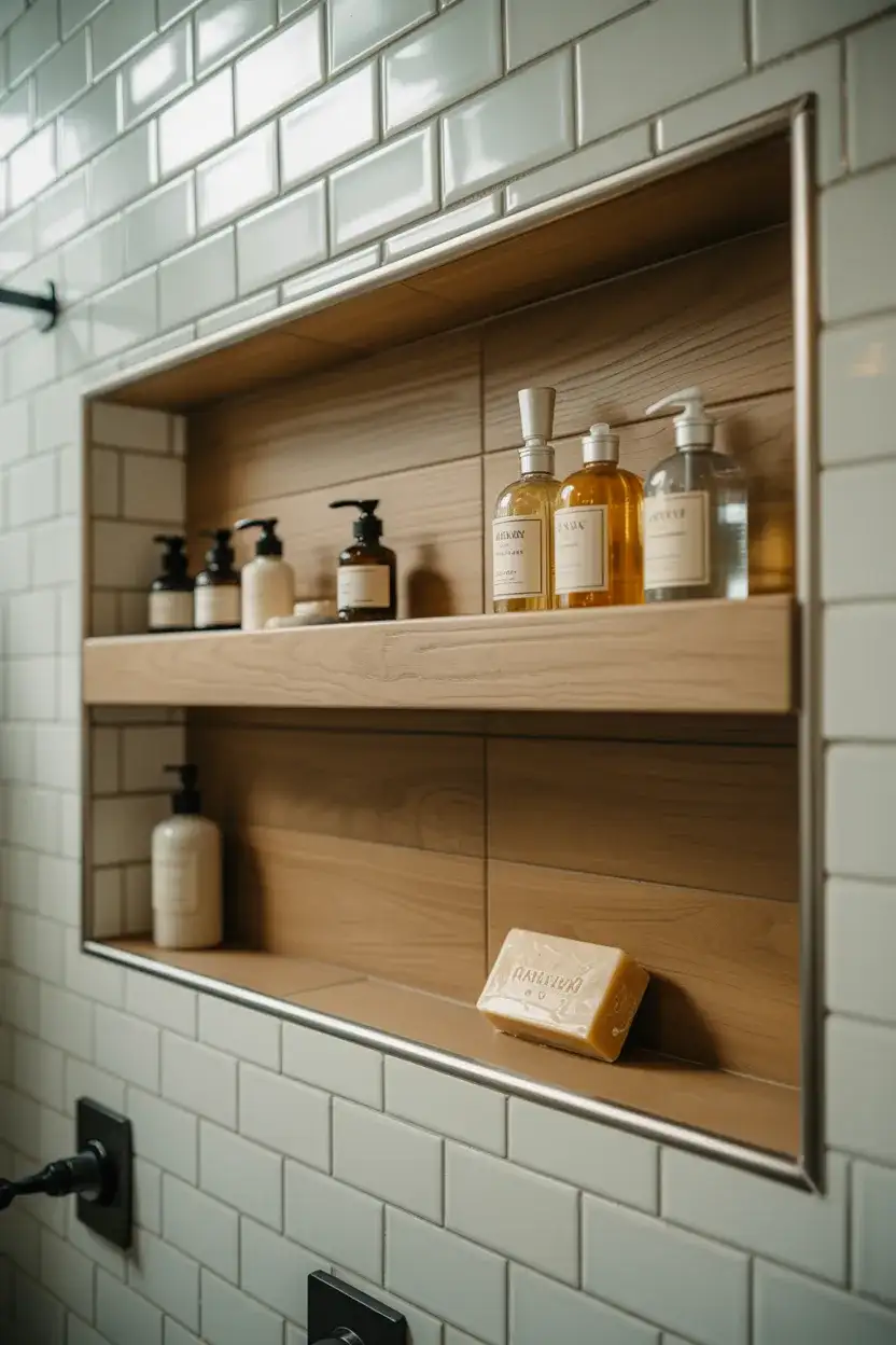 Rustic Wood-Look Shelf Niche 2