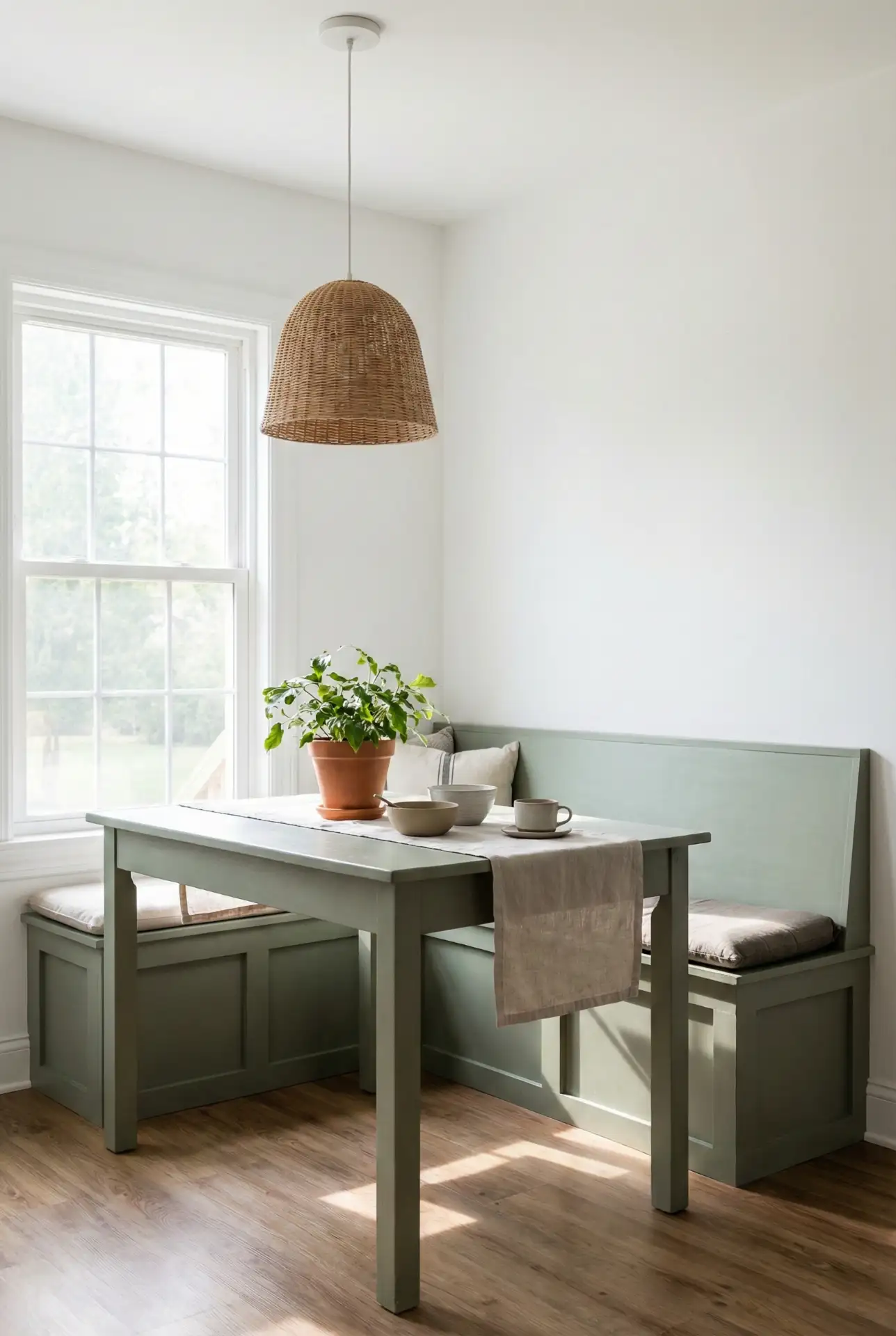 Sage Green Painted Kitchen Table and Chairs 1