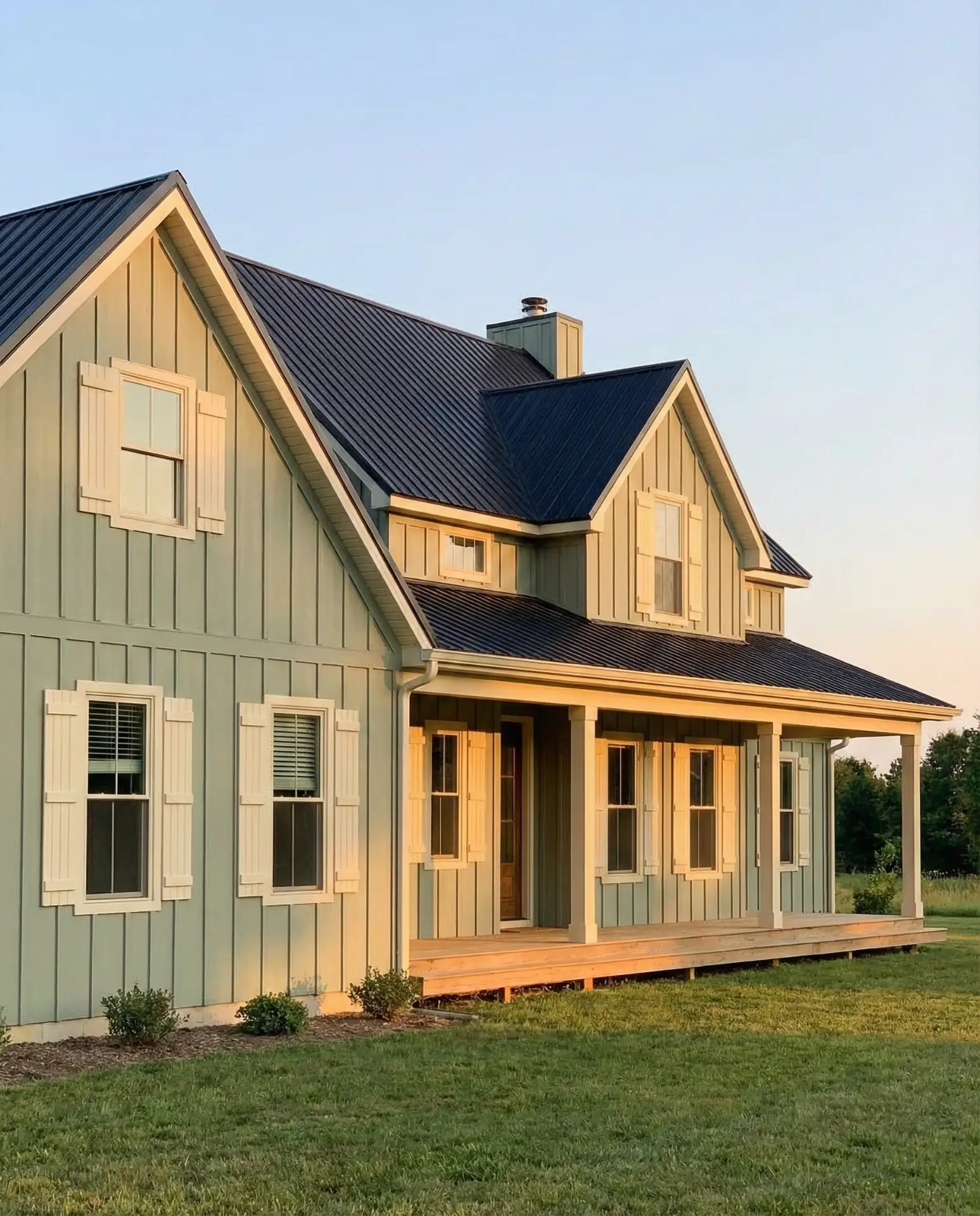 Sage Green Siding with Cream Trim 2