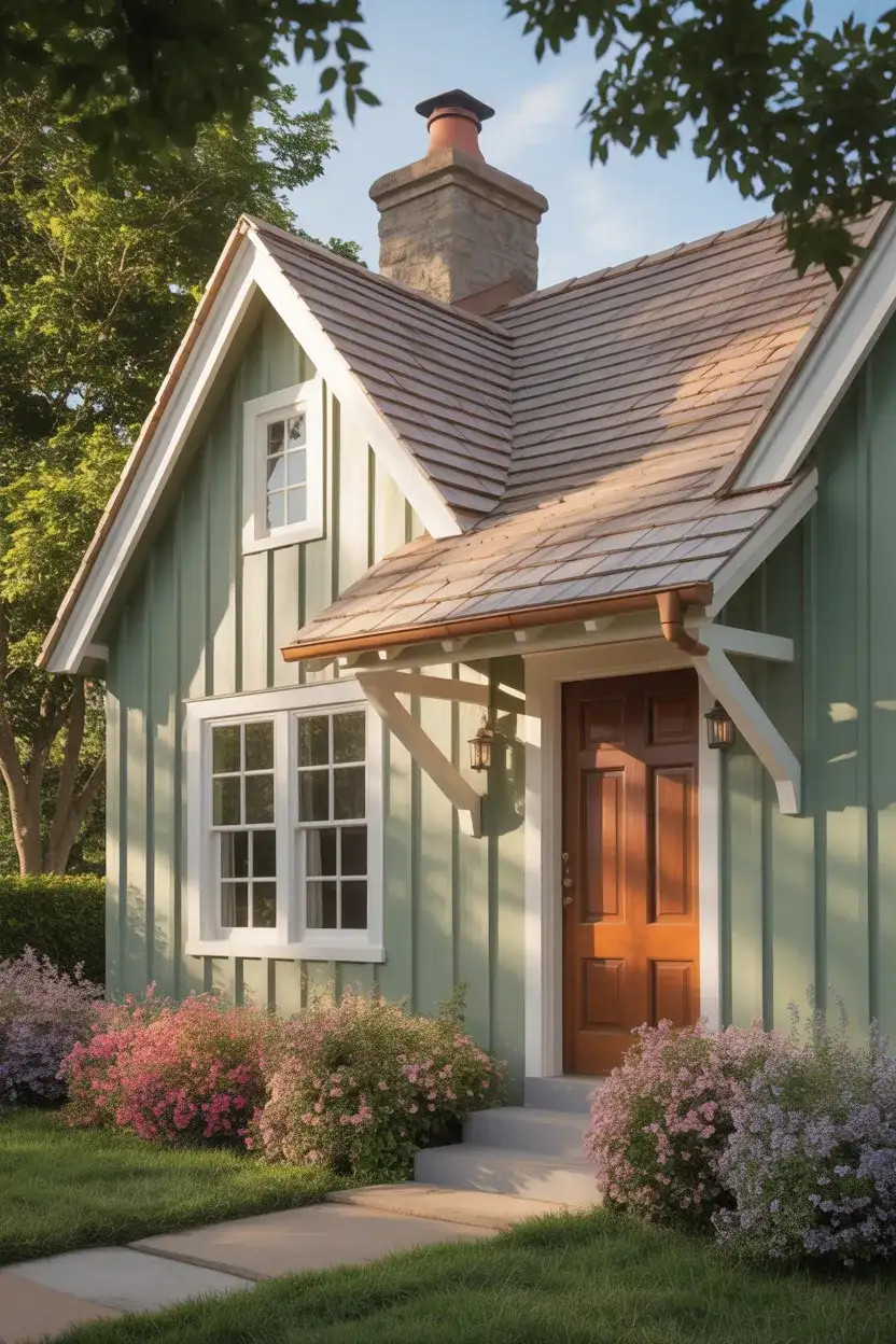 Sage Green with Natural Wood Details 1