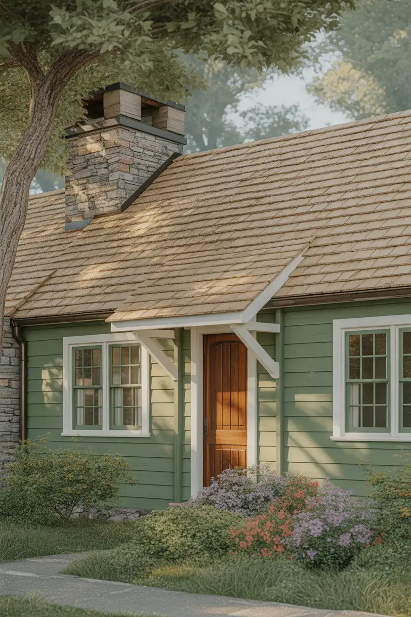 Sage Green with Natural Wood Details 2