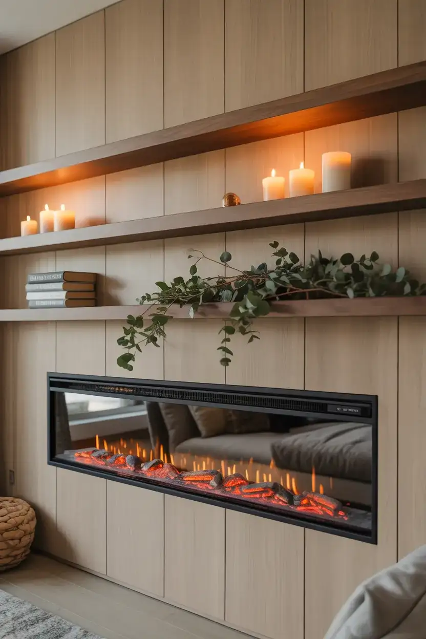 Shelves to Decorate Around a Gas or Electric Fireplace 1