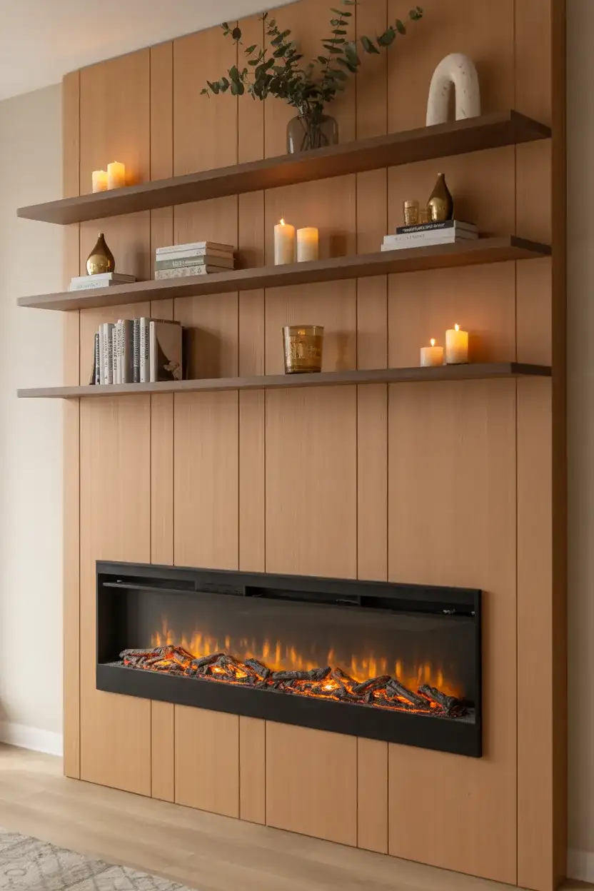 Shelves to Decorate Around a Gas or Electric Fireplace 2